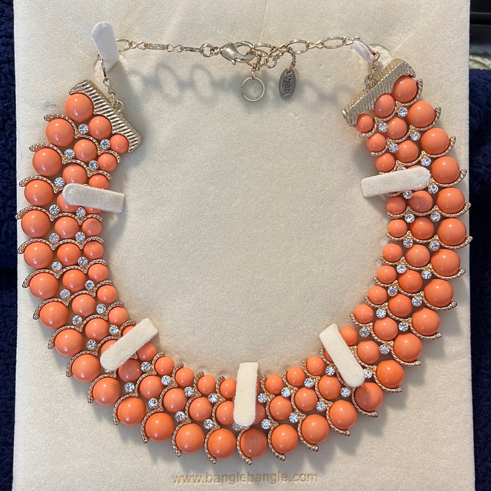 Amrita Singh 3 strand-layered resin and crystal necklace